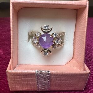 Bomb Party rose gold & purple ring size 7